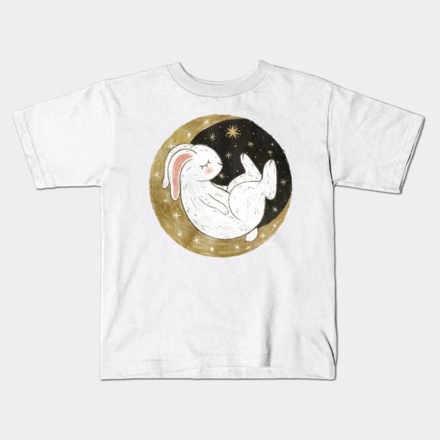 Rabbit Moon Kids T-Shirt by annyamarttinen